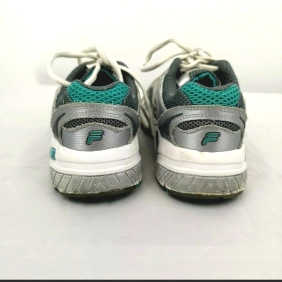 Fila Women's 7 Teal And Silver Lace-Up Athletic  Tennis Shoe RN# 91175 - Picture 6 of 8